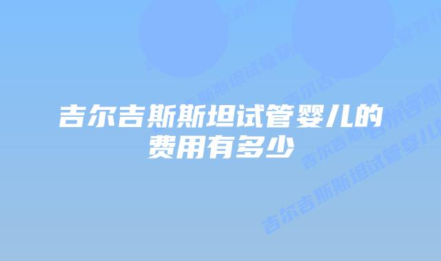 吉尔吉斯斯坦试管婴儿的费用有多少