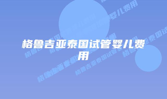 格鲁吉亚泰国试管婴儿费用