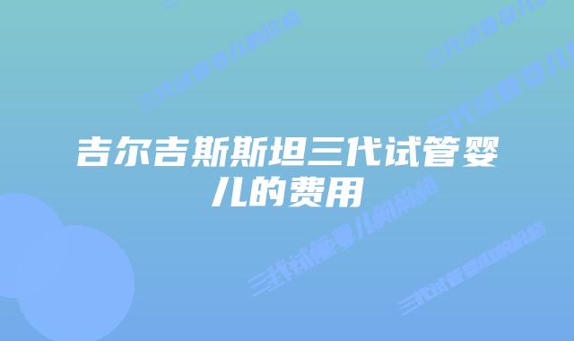 吉尔吉斯斯坦三代试管婴儿的费用