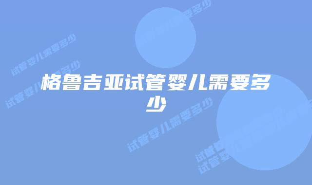 格鲁吉亚试管婴儿需要多少