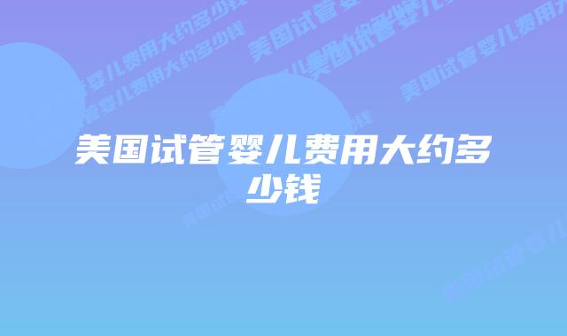 美国试管婴儿费用大约多少钱