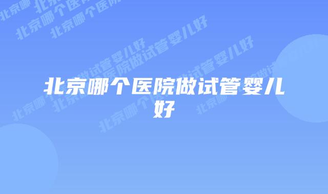 北京哪个医院做试管婴儿好