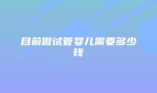 目前做试管婴儿需要多少钱