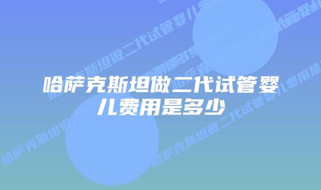 哈萨克斯坦做二代试管婴儿费用是多少