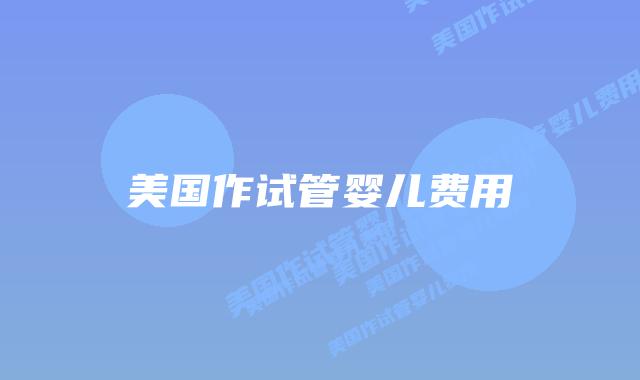 美国作试管婴儿费用
