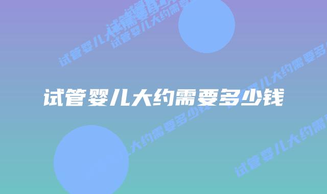 试管婴儿大约需要多少钱