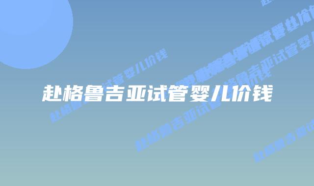 赴格鲁吉亚试管婴儿价钱