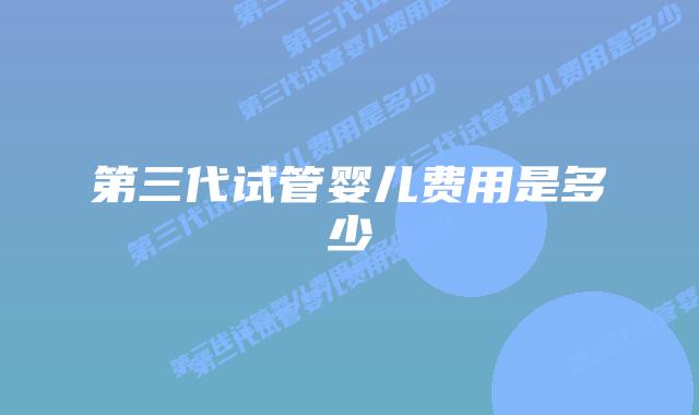 第三代试管婴儿费用是多少