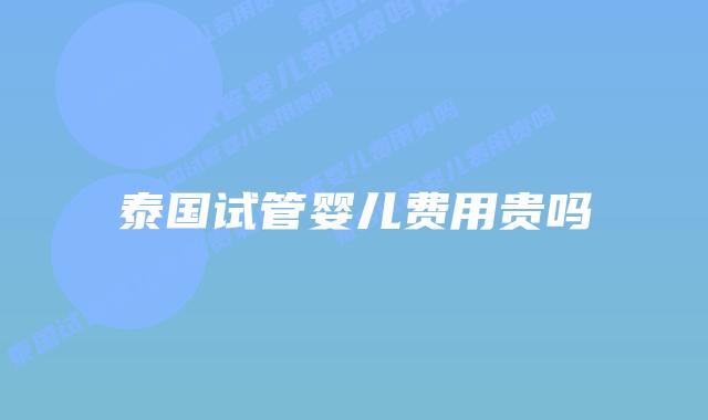 泰国试管婴儿费用贵吗
