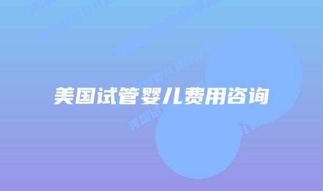 美国试管婴儿费用咨询