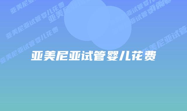 亚美尼亚试管婴儿花费