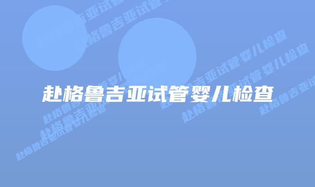 赴格鲁吉亚试管婴儿检查