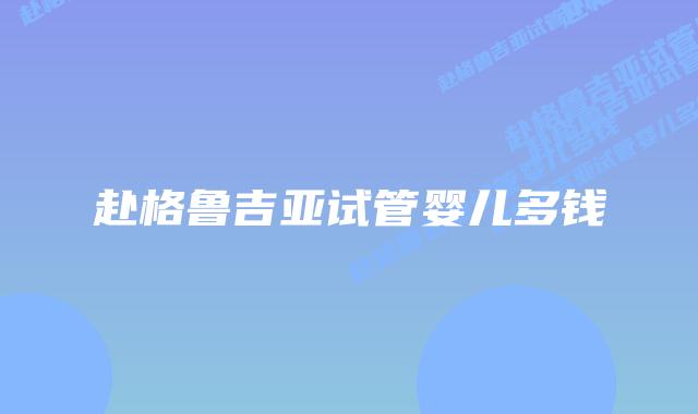 赴格鲁吉亚试管婴儿多钱