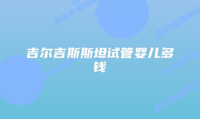 吉尔吉斯斯坦试管婴儿多钱