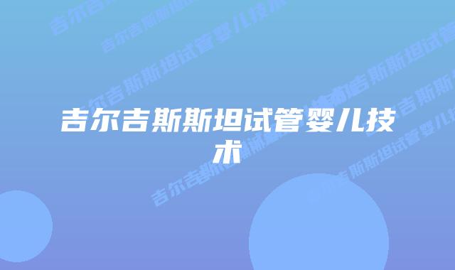 吉尔吉斯斯坦试管婴儿技术