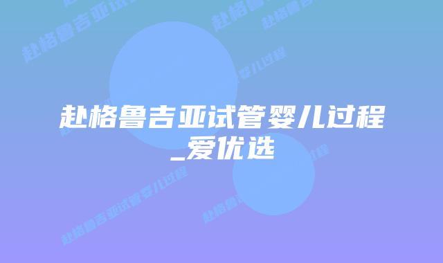 赴格鲁吉亚试管婴儿过程_爱优选