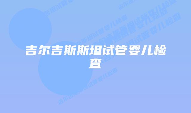 吉尔吉斯斯坦试管婴儿检查