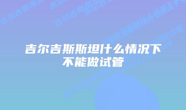 吉尔吉斯斯坦什么情况下不能做试管