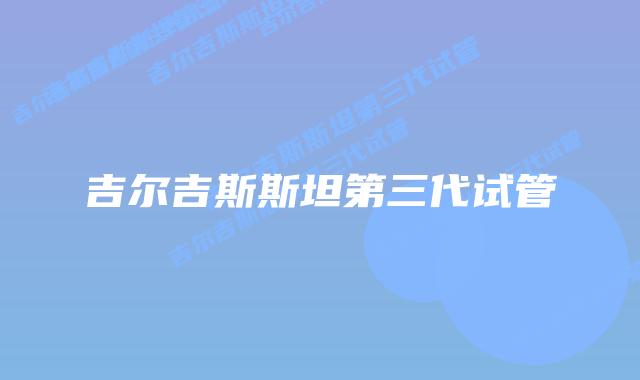 吉尔吉斯斯坦第三代试管