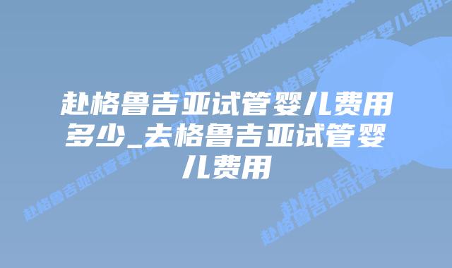 赴格鲁吉亚试管婴儿费用多少_去格鲁吉亚试管婴儿费用