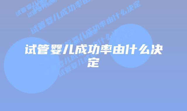 试管婴儿成功率由什么决定
