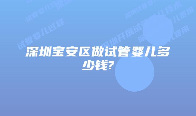 深圳宝安区做试管婴儿多少钱?