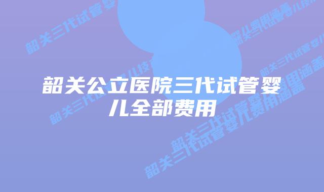 韶关公立医院三代试管婴儿全部费用