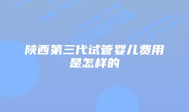 陕西第三代试管婴儿费用是怎样的