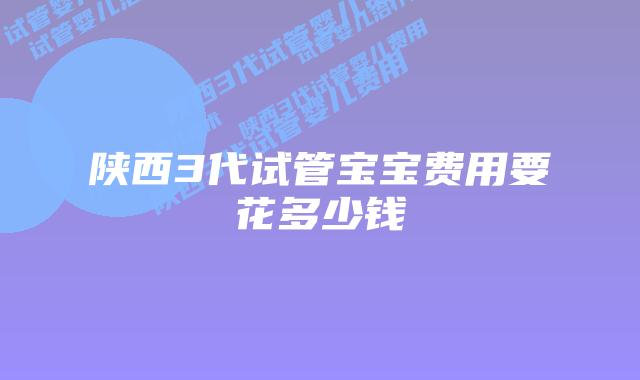 陕西3代试管宝宝费用要花多少钱