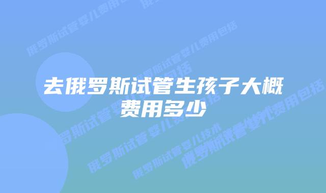 去俄罗斯试管生孩子大概费用多少