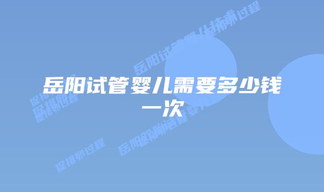 岳阳试管婴儿需要多少钱一次