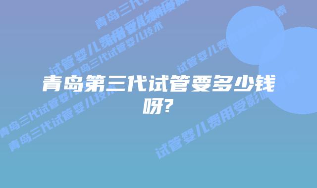 青岛第三代试管要多少钱呀?