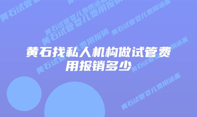黄石找私人机构做试管费用报销多少