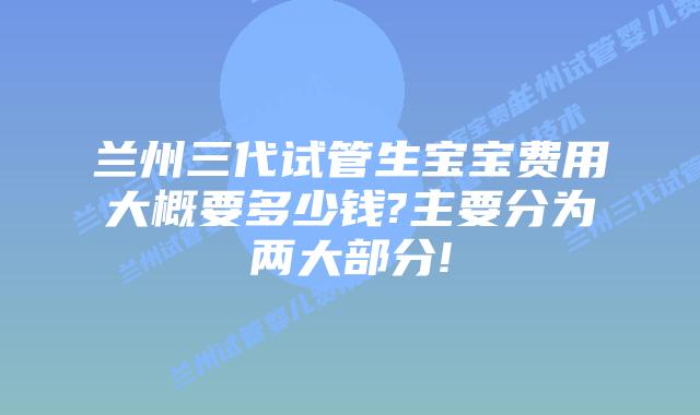 兰州三代试管生宝宝费用大概要多少钱?主要分为两大部分!