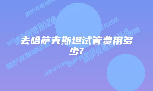 去哈萨克斯坦试管费用多少?