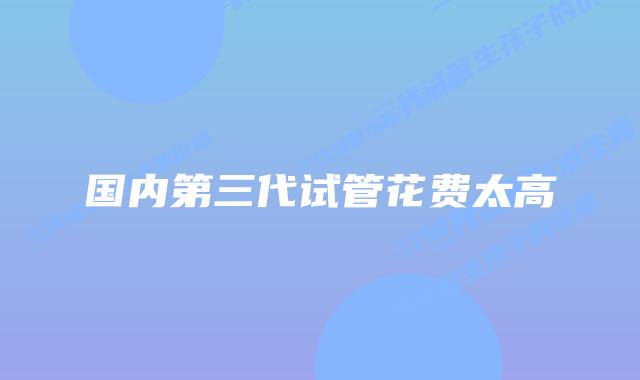 国内第三代试管花费太高