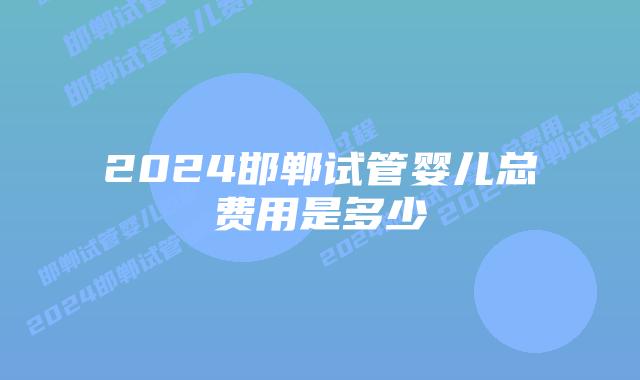 2024邯郸试管婴儿总费用是多少