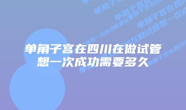 单角子宫在四川在做试管想一次成功需要多久