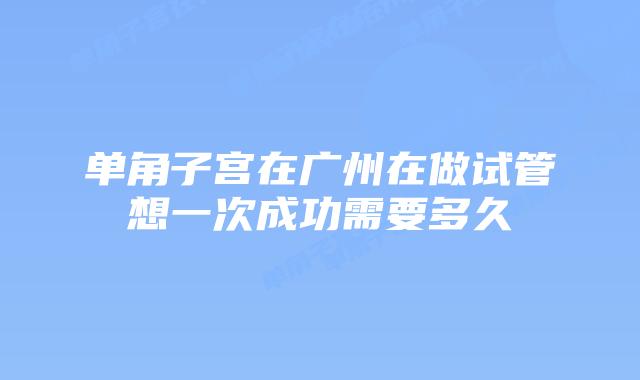 单角子宫在广州在做试管想一次成功需要多久