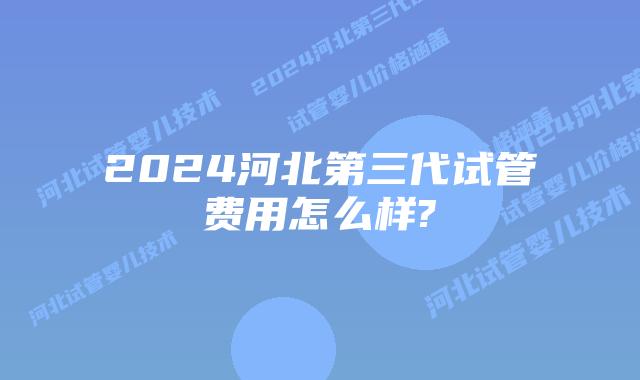 2024河北第三代试管费用怎么样?