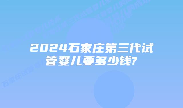 2024石家庄第三代试管婴儿要多少钱?