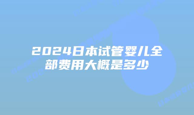 2024日本试管婴儿全部费用大概是多少