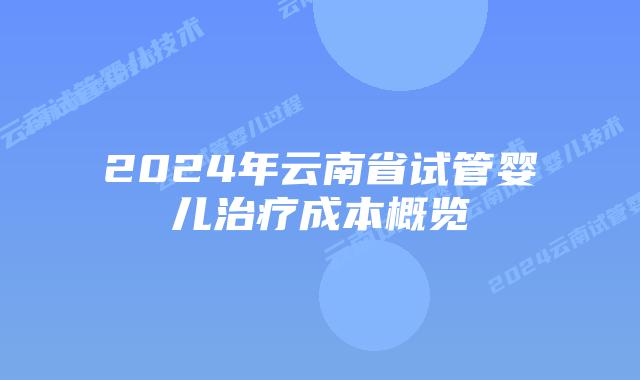2024年云南省试管婴儿治疗成本概览