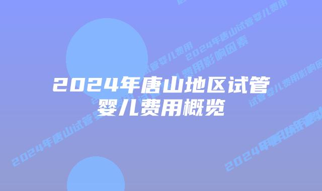 2024年唐山地区试管婴儿费用概览