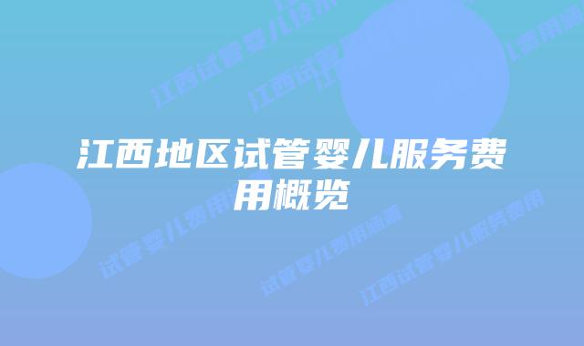江西地区试管婴儿服务费用概览