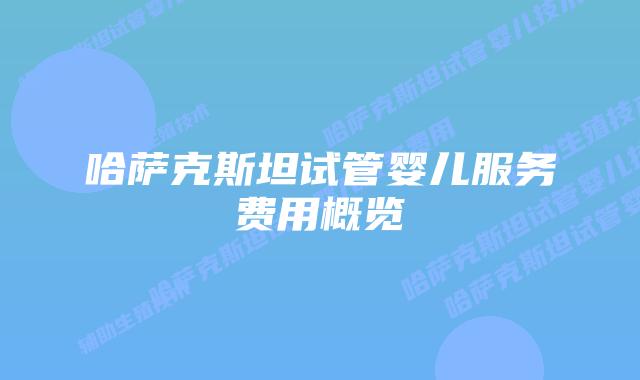 哈萨克斯坦试管婴儿服务费用概览