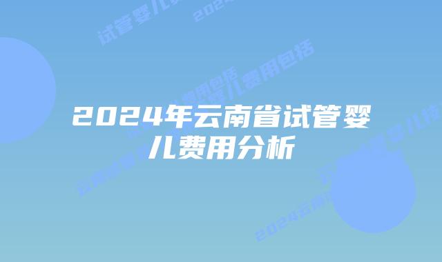 2024年云南省试管婴儿费用分析