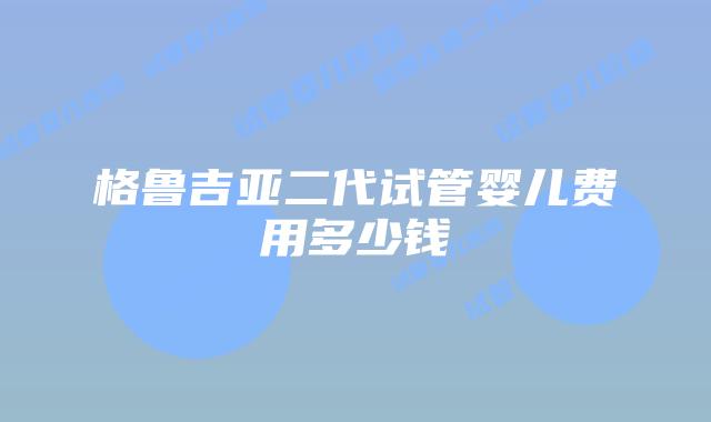 格鲁吉亚二代试管婴儿费用多少钱