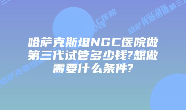 哈萨克斯坦NGC医院做第三代试管多少钱?想做需要什么条件?