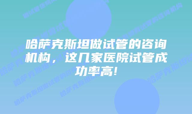 哈萨克斯坦做试管的咨询机构，这几家医院试管成功率高!